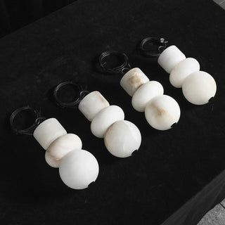 Alabaster Cylindrical Chain Chandelier