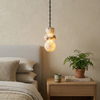 Alabaster Cylindrical Chain Chandelier - Vidirlighting