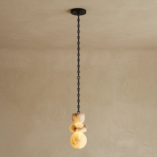 Alabaster Cylindrical Chain Chandelier - Vidirlighting