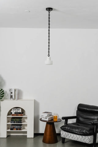 Alabaster Cylindrical Cluster Chain Chandelier