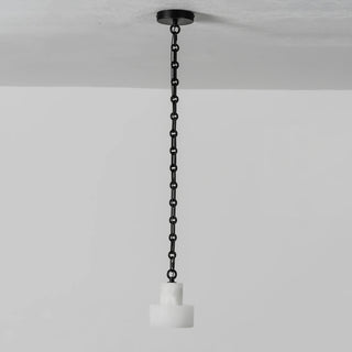 Alabaster Cylindrical Cluster Chain Chandelier