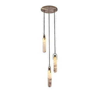 Alabaster Cylindrical Draped Chain Chandelier - Vidirlighting