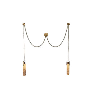 Alabaster Cylindrical Draped Chain Chandelier - Vidirlighting