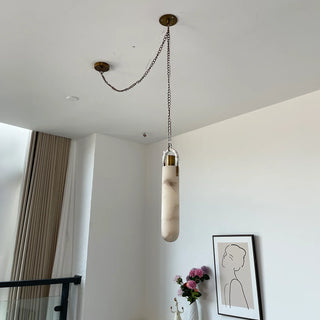 Alabaster Cylindrical Draped Chain Chandelier - Vidirlighting