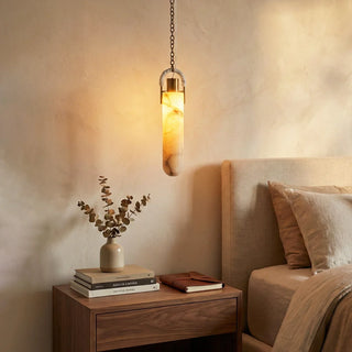 Alabaster Cylindrical Draped Chain Chandelier - Vidirlighting