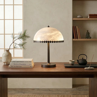 Alabaster Dome Trim Table Lamp - Vidirlighting
