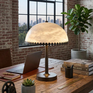 Alabaster Dome Trim Table Lamp - Vidirlighting