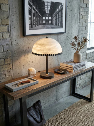 Alabaster Dome Trim Table Lamp - Vidirlighting