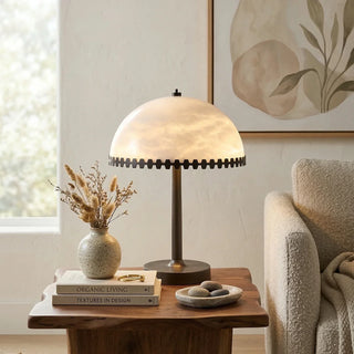 Alabaster Dome Trim Table Lamp - Vidirlighting
