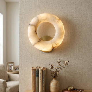 Alabaster Donut Ring Wall Sconce