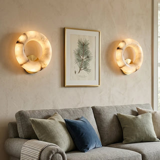 Alabaster Donut Ring Wall Sconce