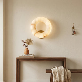 Alabaster Donut Ring Wall Sconce