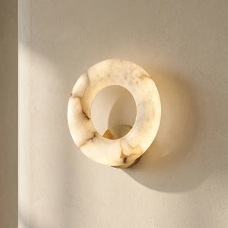 Alabaster Donut Ring Wall Sconce