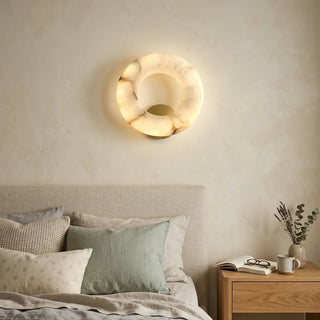 Alabaster Donut Ring Wall Sconce