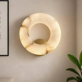 Alabaster Donut Ring Wall Sconce