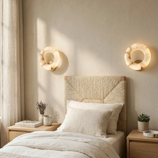 Alabaster Donut Ring Wall Sconce