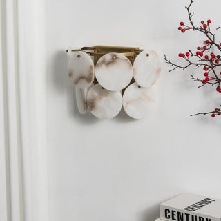 Alabaster Double Layer Round Wall Lamp