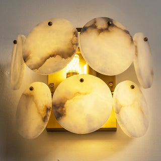 Alabaster Double Layer Round Wall Lamp