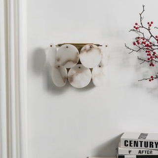 Alabaster Double Layer Round Wall Lamp