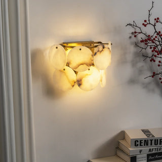 Alabaster Double Layer Round Wall Lamp