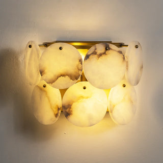 Alabaster Double Layer Round Wall Lamp