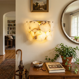 Alabaster Double Layer Round Wall Lamp