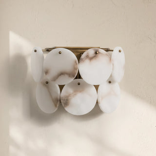 Alabaster Double Layer Round Wall Lamp