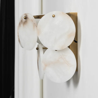 Alabaster Double Layer Round Wall Lamp