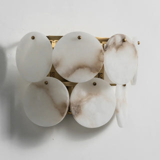 Alabaster Double Layer Round Wall Lamp