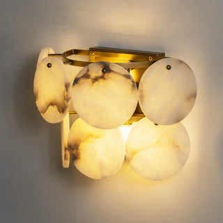 Alabaster Double Layer Round Wall Lamp