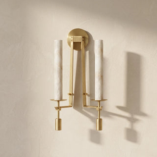 Alabaster Fontanelle Candlestick Wall Lamp