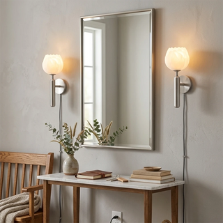 Alabaster Flower Plug-in Wall Lamp