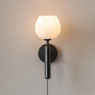 Alabaster Flower Plug-in Wall Lamp