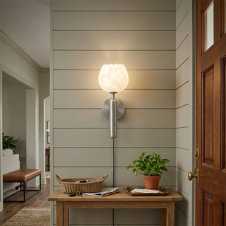 Alabaster Flower Plug-in Wall Lamp