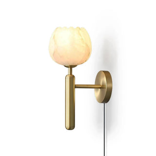 Alabaster Flower Plug-in Wall Lamp