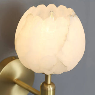 Alabaster Flower Plug-in Wall Lamp