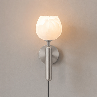 Alabaster Flower Plug-in Wall Lamp