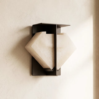 Alabaster Folded Halo Geometric Wall Sconce