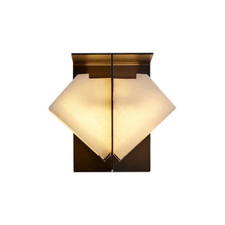Alabaster Folded Halo Geometric Wall Sconce - Vidirlighting
