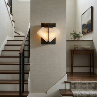 Alabaster Folded Halo Geometric Wall Sconce - Vidirlighting