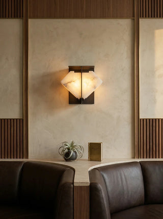 Alabaster Folded Halo Geometric Wall Sconce - Vidirlighting