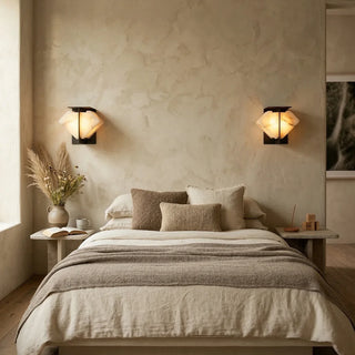 Alabaster Folded Halo Geometric Wall Sconce - Vidirlighting