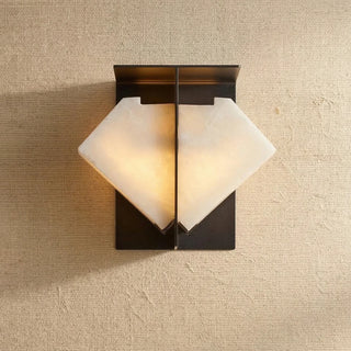 Alabaster Folded Halo Geometric Wall Sconce - Vidirlighting