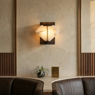 Alabaster Folded Halo Geometric Wall Sconce - Vidirlighting