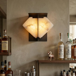Alabaster Folded Halo Geometric Wall Sconce - Vidirlighting