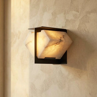 Alabaster Folded Halo Geometric Wall Sconce - Vidirlighting