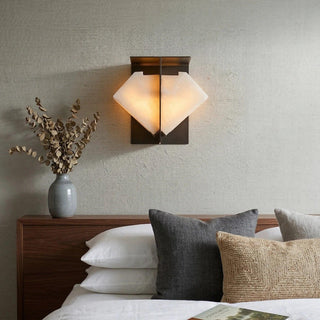 Alabaster Folded Halo Geometric Wall Sconce - Vidirlighting