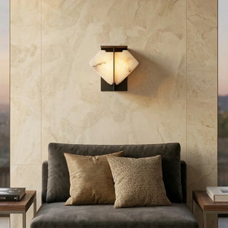 Alabaster Folded Halo Geometric Wall Sconce - Vidirlighting