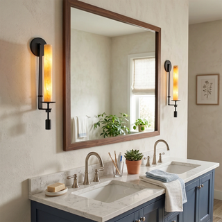 Alabaster Fontanelle Candlestick Wall Lamp