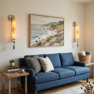 Alabaster Fontanelle Candlestick Wall Lamp